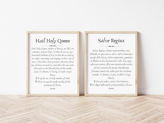 Catholic Prayer Print hail Holy Queen Printable | Etsy