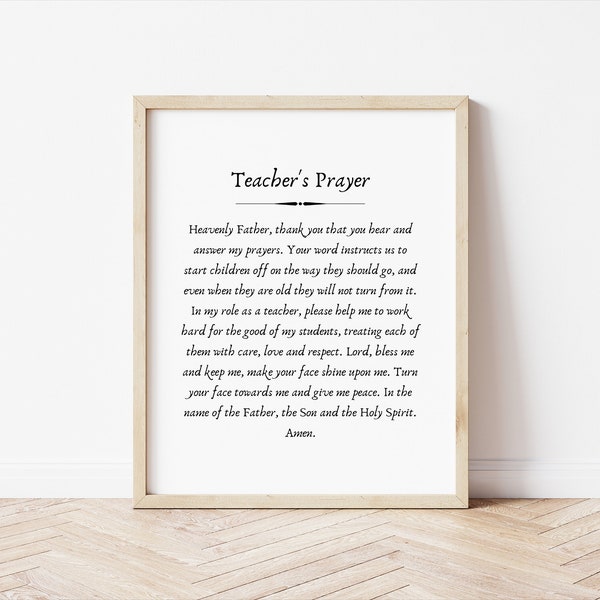 Teacher Prayer Printable - Etsy