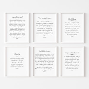 Catholic Prayer Print ULTIMATE Bundle  -  Our Father, Hail Mary, Glory Be, Apostle&#39;s Creed, Hail Holy Queen, St Michael - The Rosary