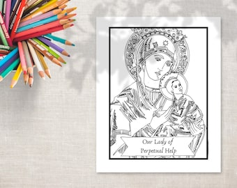 Printable Coloring Page "Our Lady of Perpetual Help" - Catholic coloring page - printable coloring page