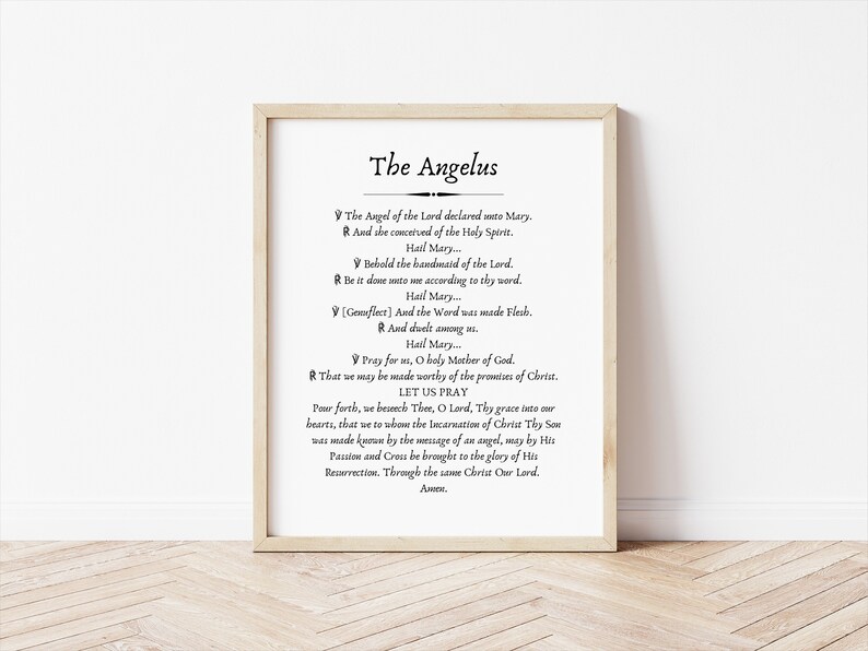 Catholic Prayer Print angelus Printable - Etsy