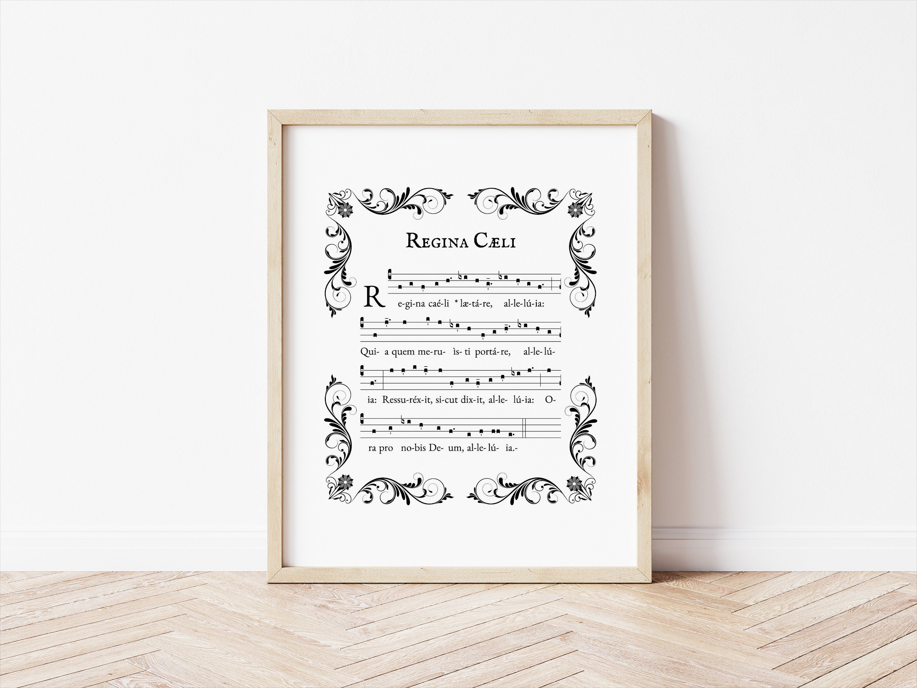 Gregorian Chant Print - Regina Caeli Art Print - Catholic Sheet Music ...