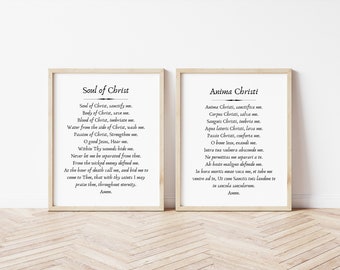 Catholic Prayer Print &quot;Anima Christi&quot; - Soul of Christ, sanctify me - 8X10 prayer print