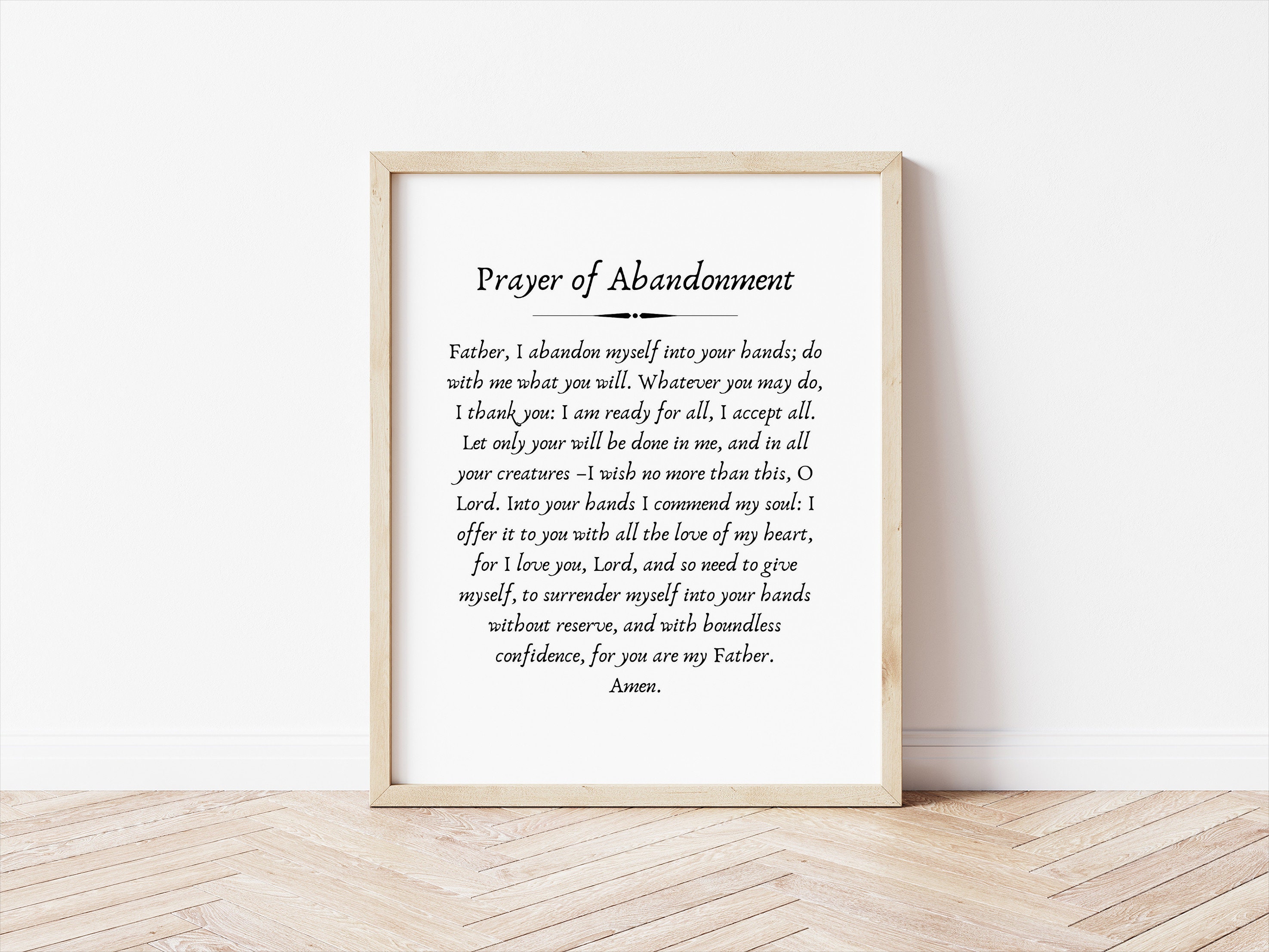 Catholic Prayer Print "prayer of Abandonment" - Father, I Abandon ...