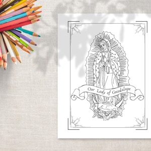 Printable Coloring Page &quot;Our Lady of Guadalupe&quot; - Catholic coloring page - printable coloring page