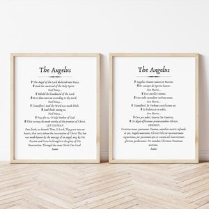 Katholieke gebedsafdruk "Angelus" - afdrukbaar "The Angel of the Lord" - 8 x 10 gebedsafdruk