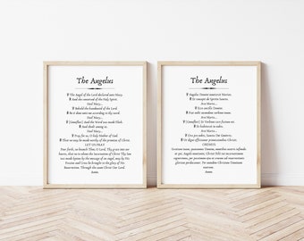 Catholic Prayer Print &quot;Angelus&quot; - Printable &quot;The Angel of the Lord&quot; - 8X10 prayer print