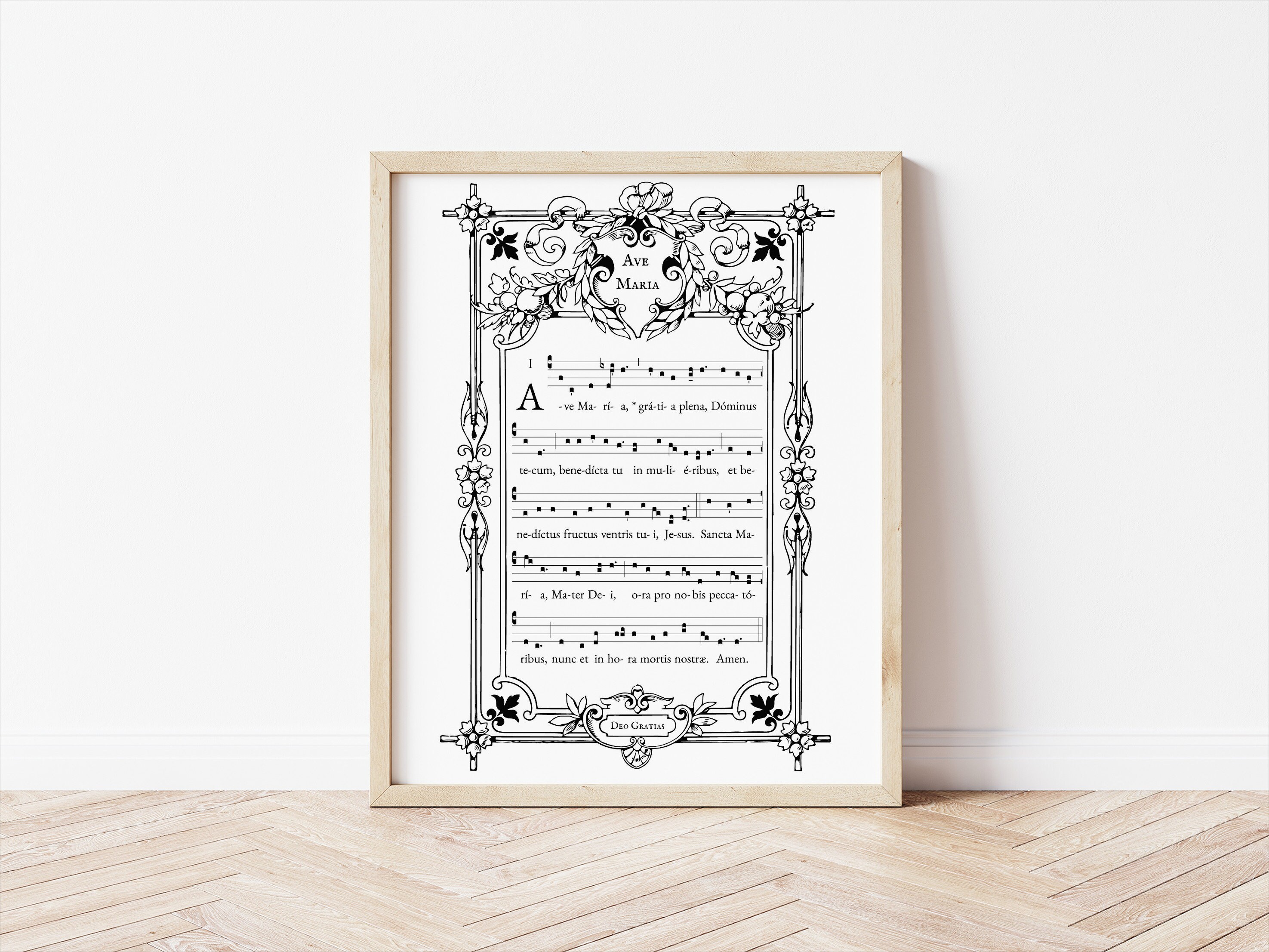Ave Maria Gregorian Chant Art Print – Catholic Music (digital Download ...