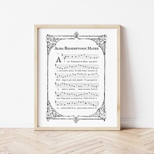 Gregorian Chant Print XL - Alma Redemptoris Mater Art Print - Catholic ...