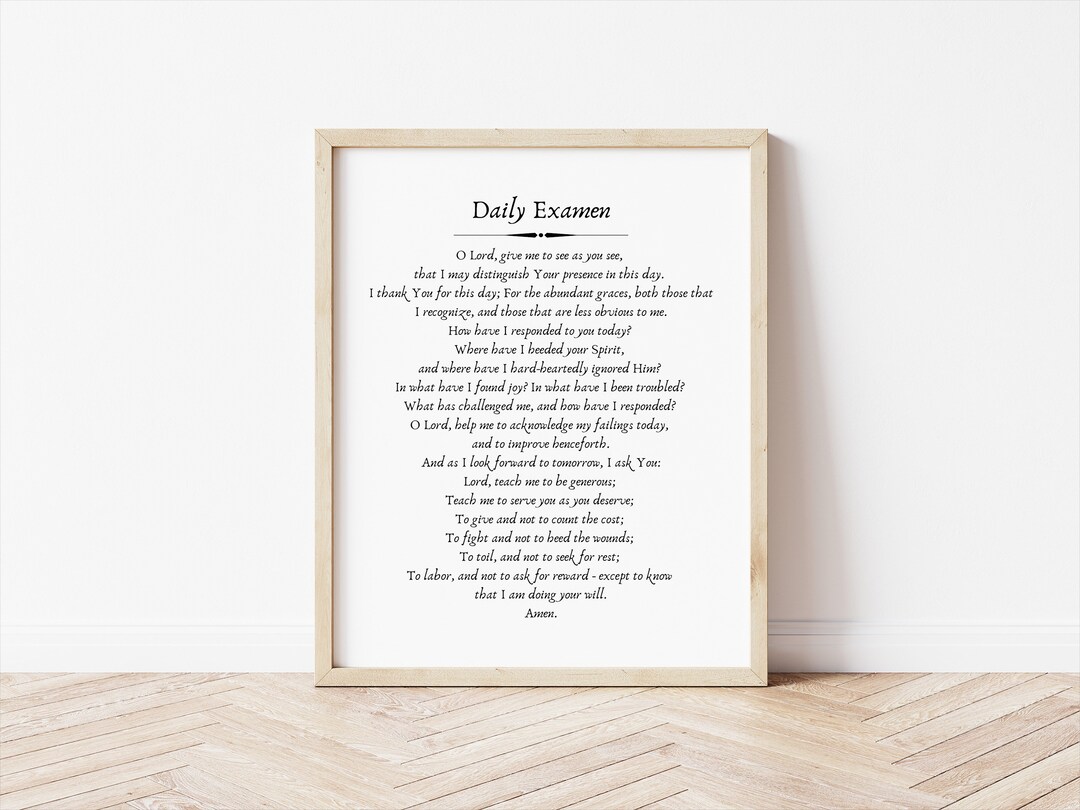 Catholic Prayer Print "daily Examen" - Prayer Inspired by St Ignatius ...