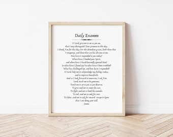 Catholic Prayer Print &quot;Daily Examen&quot; - Prayer inspired by St Ignatius of Loyola - 8X10 prayer print