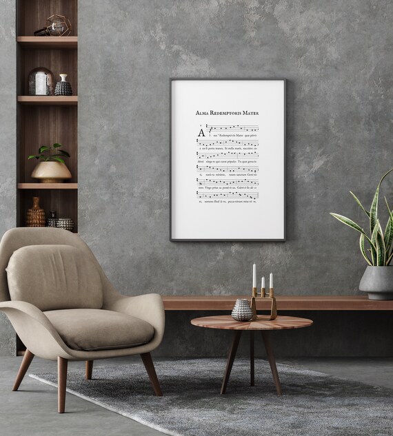 Gregorian Chant Print XL Alma Redemptoris Mater Art Print - Etsy