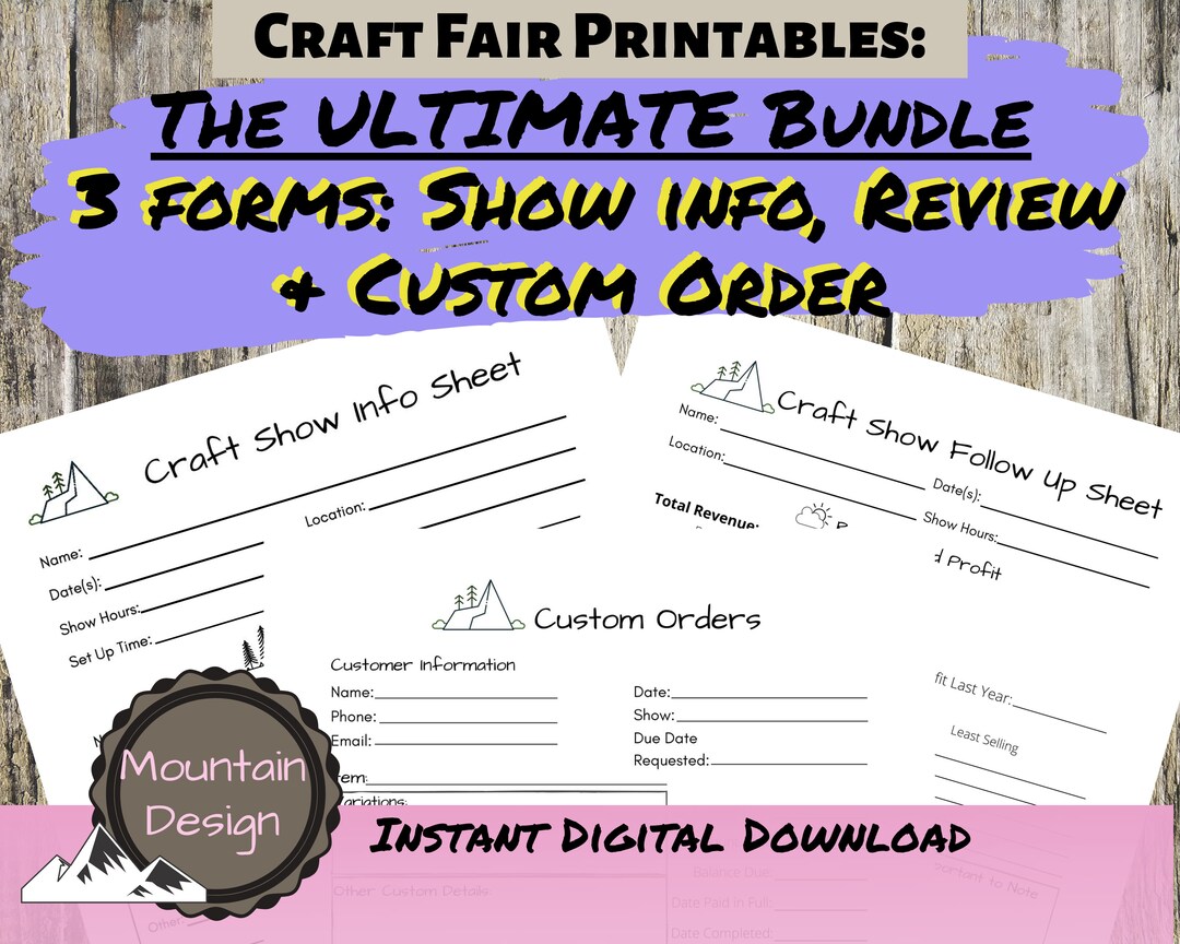 Craft Fair Ultimate Printable Form Bundle Instant Digital - Etsy Singapore