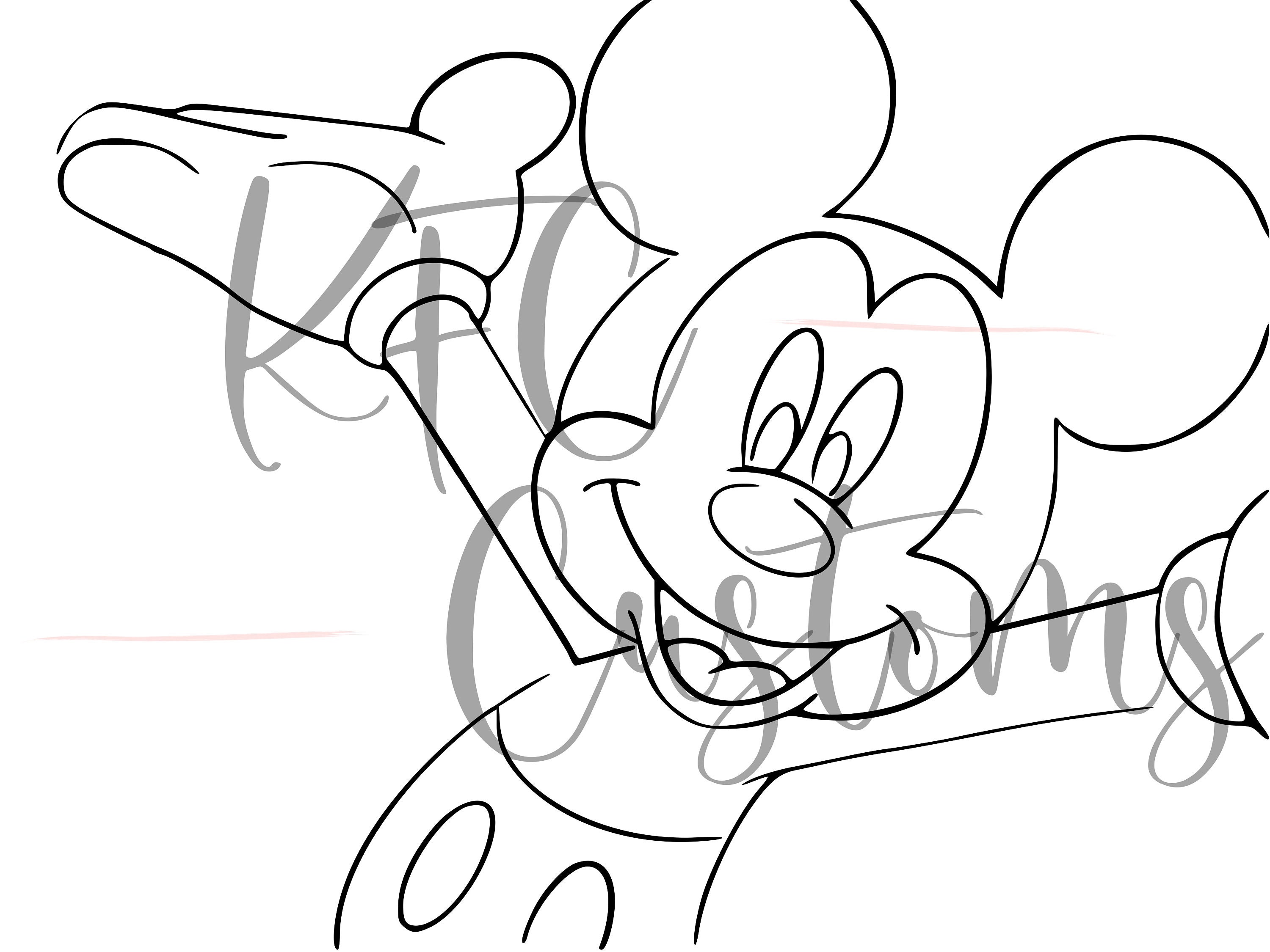 Mickey Mouse Hand Drawn Ready to cut and print SVG PNG - Etsy España