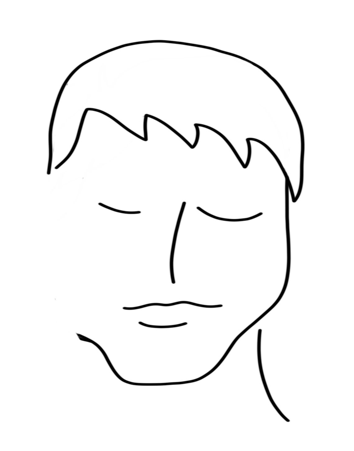 Hand Drawn Guy Face Line Art Téléchargement numérique | Etsy