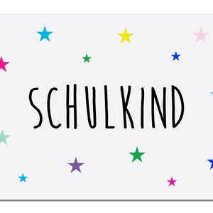 Postkarte "Schulkind" mit Sternen - Einschulungskarte - Glückwunschkarte - ideal zur Einschulung