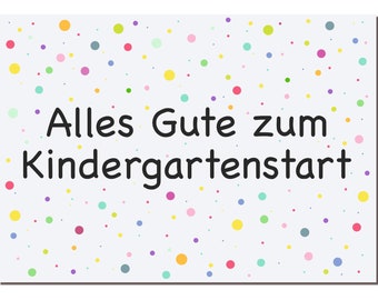 Gückwunschkarte zum Kindergartenstart Konfetti "Alles Gute zum Kindergartenstart" - Kindergartenkarte - Kita Karte