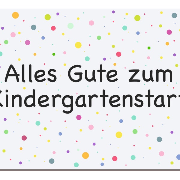 Gückwunschkarte zum Kindergartenstart Konfetti "Alles Gute zum Kindergartenstart" - Kindergartenkarte - Kita Karte