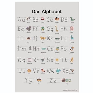 ABC poster for the start of school // Din-A3 // Letter poster // School enrollment gift // For the children's room // Learning letters