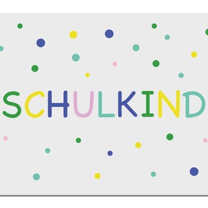 Postkarte "Schulkind" mit Punkten & Konfetti - Einschulungskarte - Glückwunschkarte - ideal zur Einschulung