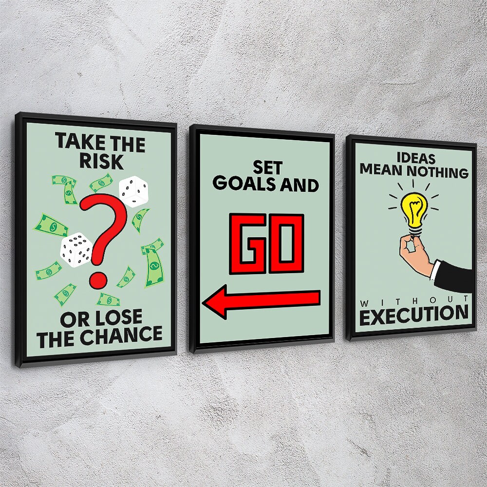 3Pcs Set/Take the Risk / Set Goals and GO / Ideas vs. | Etsy