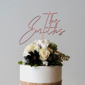 Gold Wedding Cake Topper Personalized Cake Topper Rustic Wedding Rose Gold Cake Topper Custom Mr Mrs Cake Topper Personalized Cake Toppers