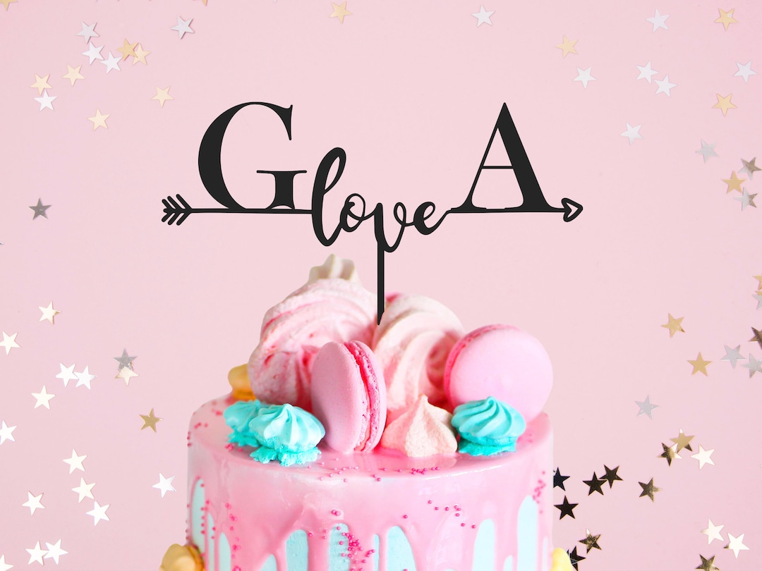 Personalized Name Cake Toppers Gold Wedding Cake Topper Personalized