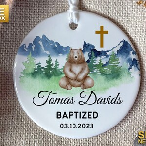 Personalisierte Taufe Andenken Geschenk Taufe Ornament Geschenk für Baby Benutzerdefinierte Taufe Kreuz Ornament im Freien Personalisierte Ornament für Jungen Mädchen