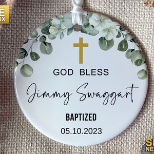 Personalized Baptism keepsake Gift Baptism Ornament Gift for baby Custom Baptized Cross Ornament Gift for Girl n boy Personalized  Ornament