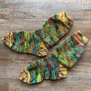 Knit Socks, Handknit Socks, Knit Women’s Socks size Small Medium, Handmade Socks, Wool Socks, Women’s Boot Socks, Rainbow Knit Socks