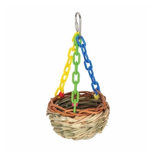 Natural Hanging Bird Toy Treat Basket
