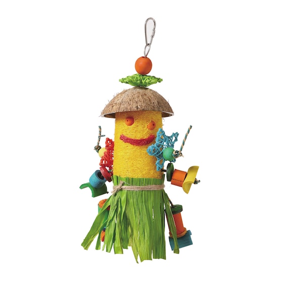 Hawaiian Style Loofah Man Parrot Bird Toy