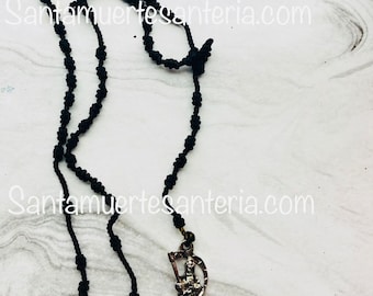 Black Rosary Holy Death/Rosario santa Muerte Negro