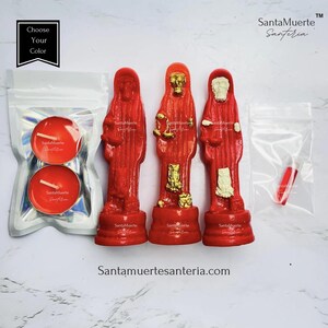Holy Death Amulet, Holy Death Red statue, Santa Muerte Amuleto, Santa Muerte Estatua Roja