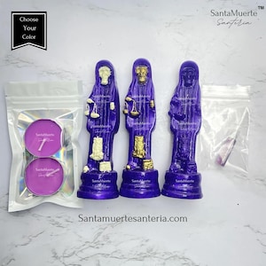 Holy Death Amulet, Holy Death Purple statue, Santa Muerte Amuleto, Santa Muerte Estatua Morado, Proteccion de la Santa Muerte
