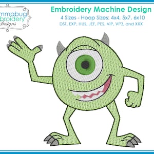 Monsters Mike DIGITAL Embroidery Machine Design File
