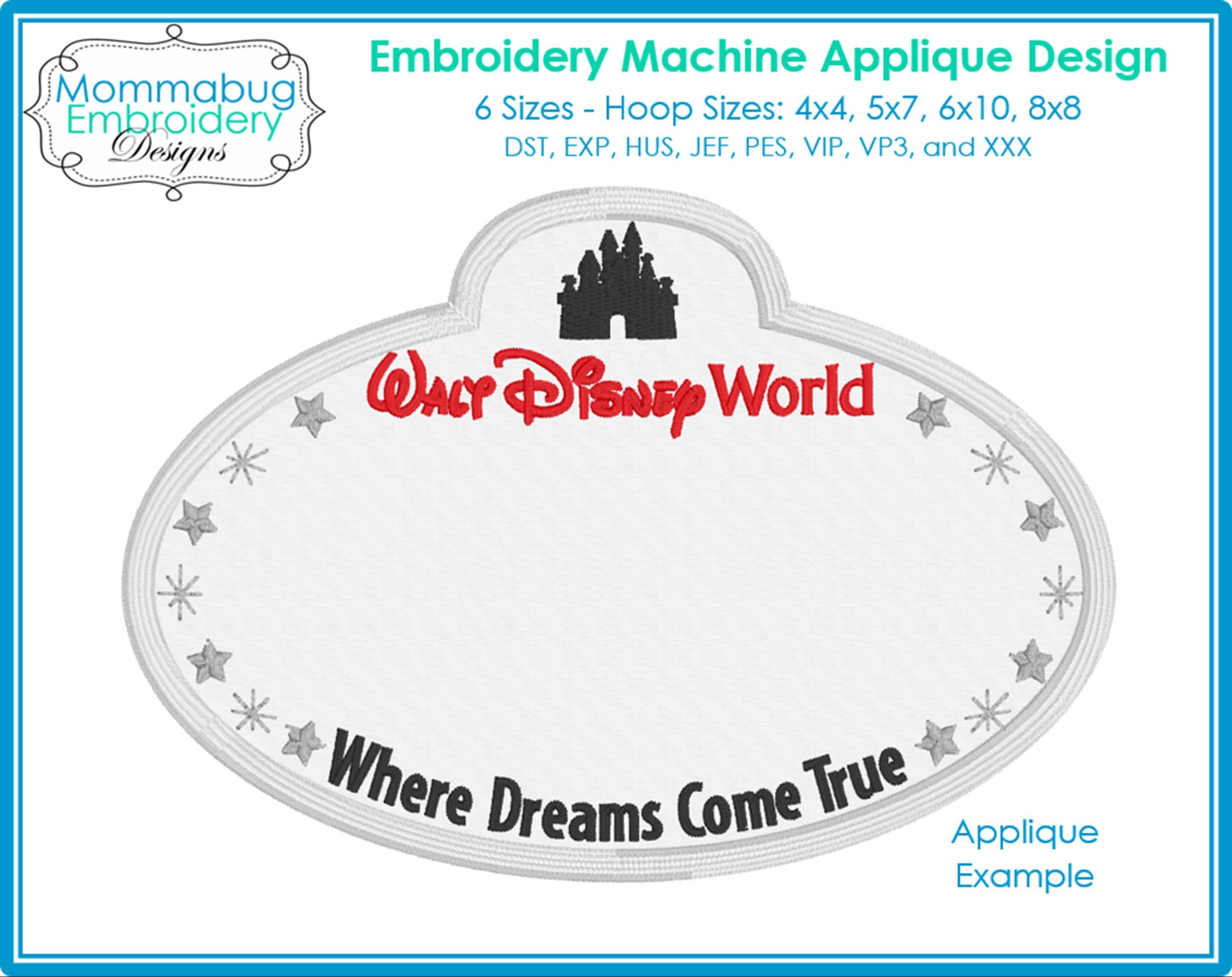 Cast Member Castle Name Tag Applique DIGITAL Embroidery M… embroidery font sample