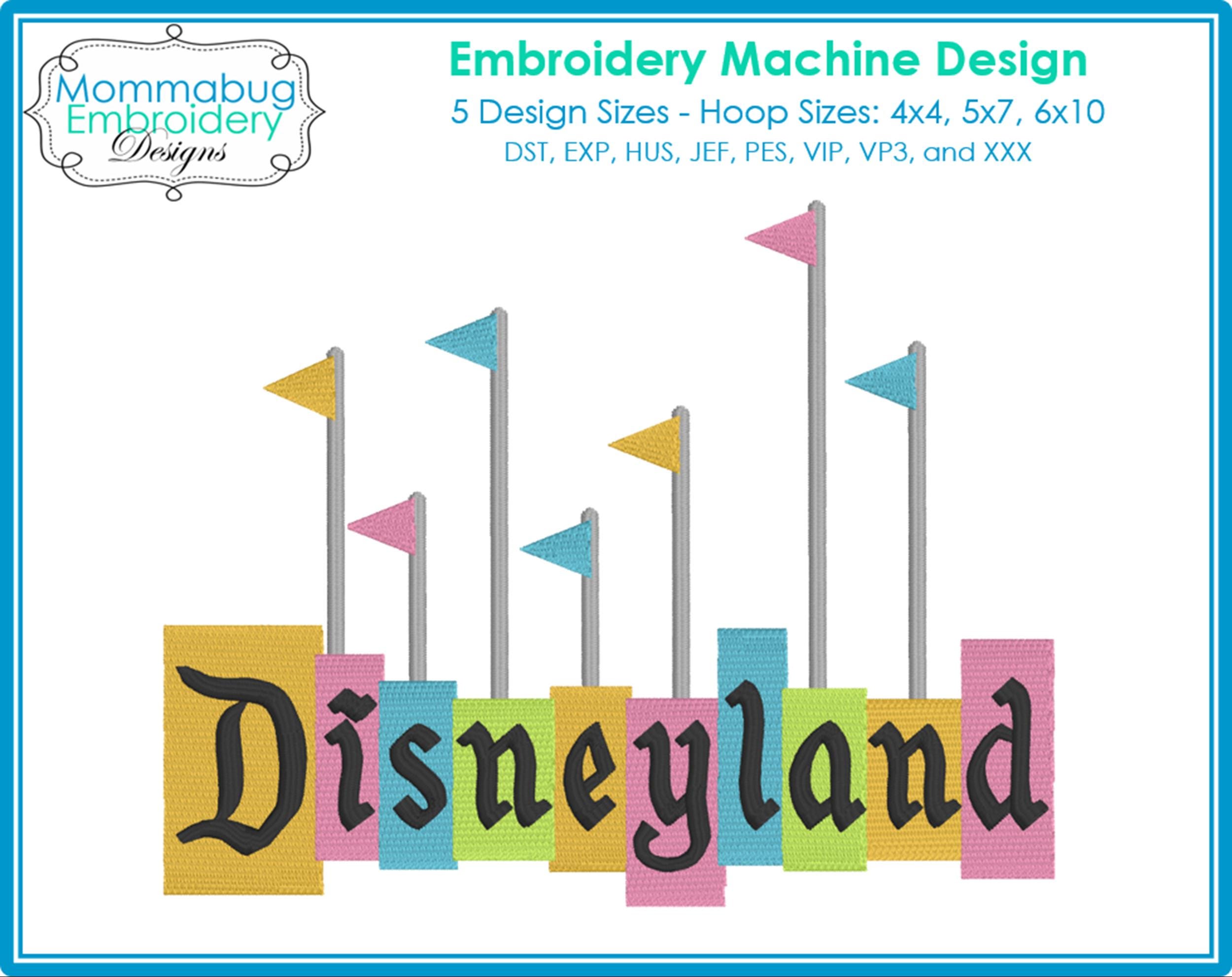 Retro Colorful Magic Park Entrance Sign DIGITAL Embroider… embroidery font sample