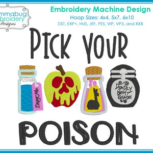 Cute Potions Word Art DIGITAL Embroidery Machine Design File
