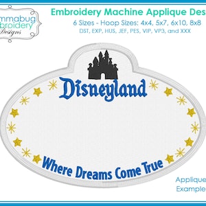 DL Cast Member Name Tag DIGITAL Embroidery Machine Applique Design File