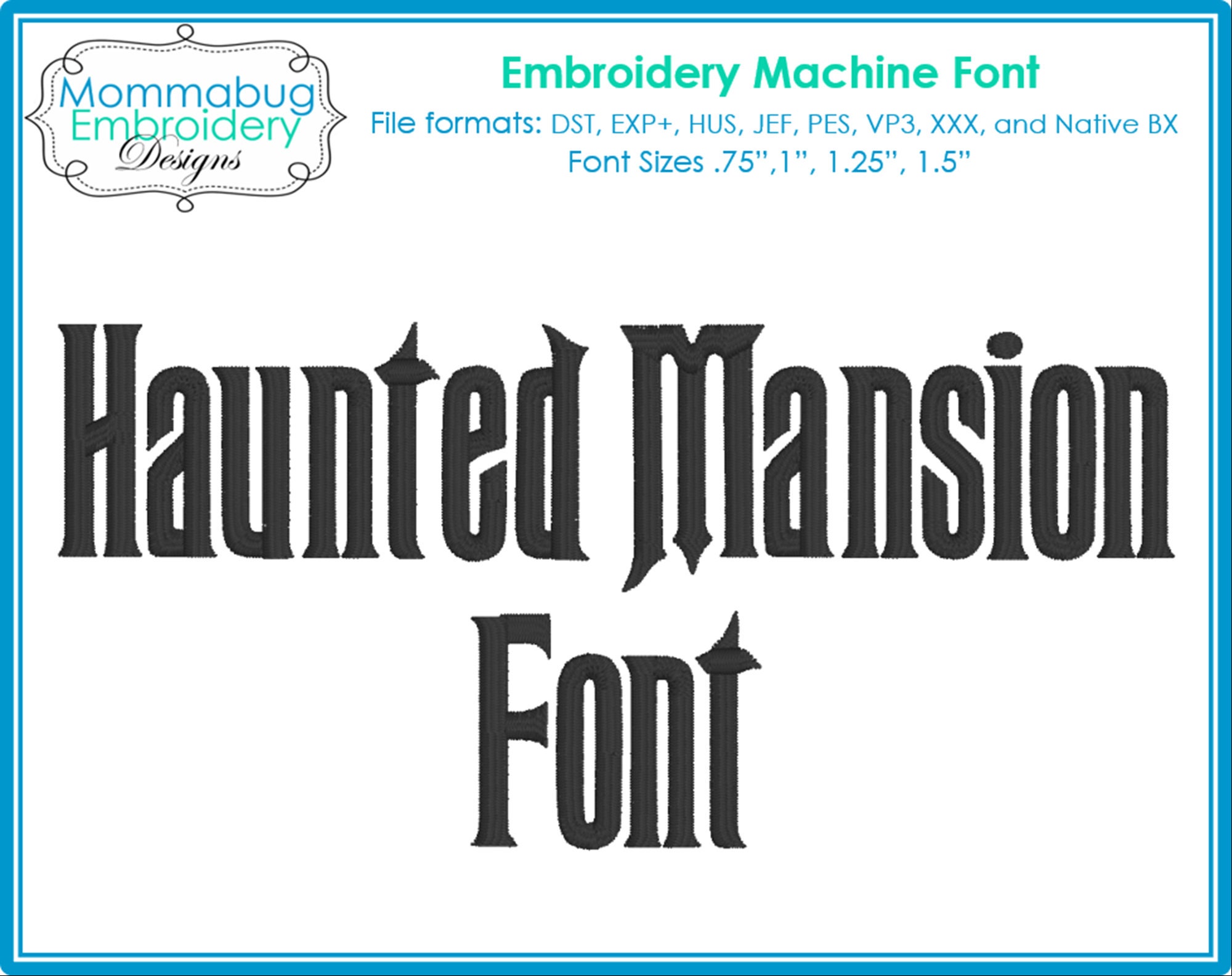 ホーンテッドマンションフォント デジタル刺繍機フォントファイル - Etsy 日本