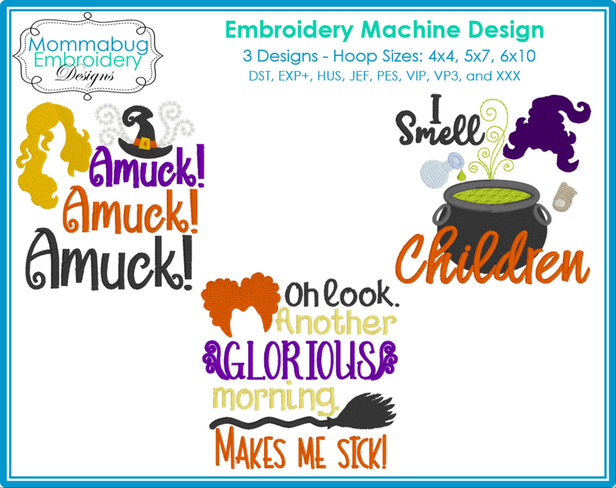 Hocus Pocus Funny Quotes DIGITAL Embroidery Machine Desig… embroidery font sample
