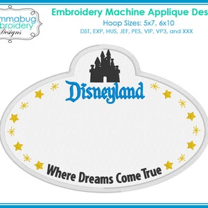 DL Cast Member Name Tag DIGITAL Embroidery Machine Design File