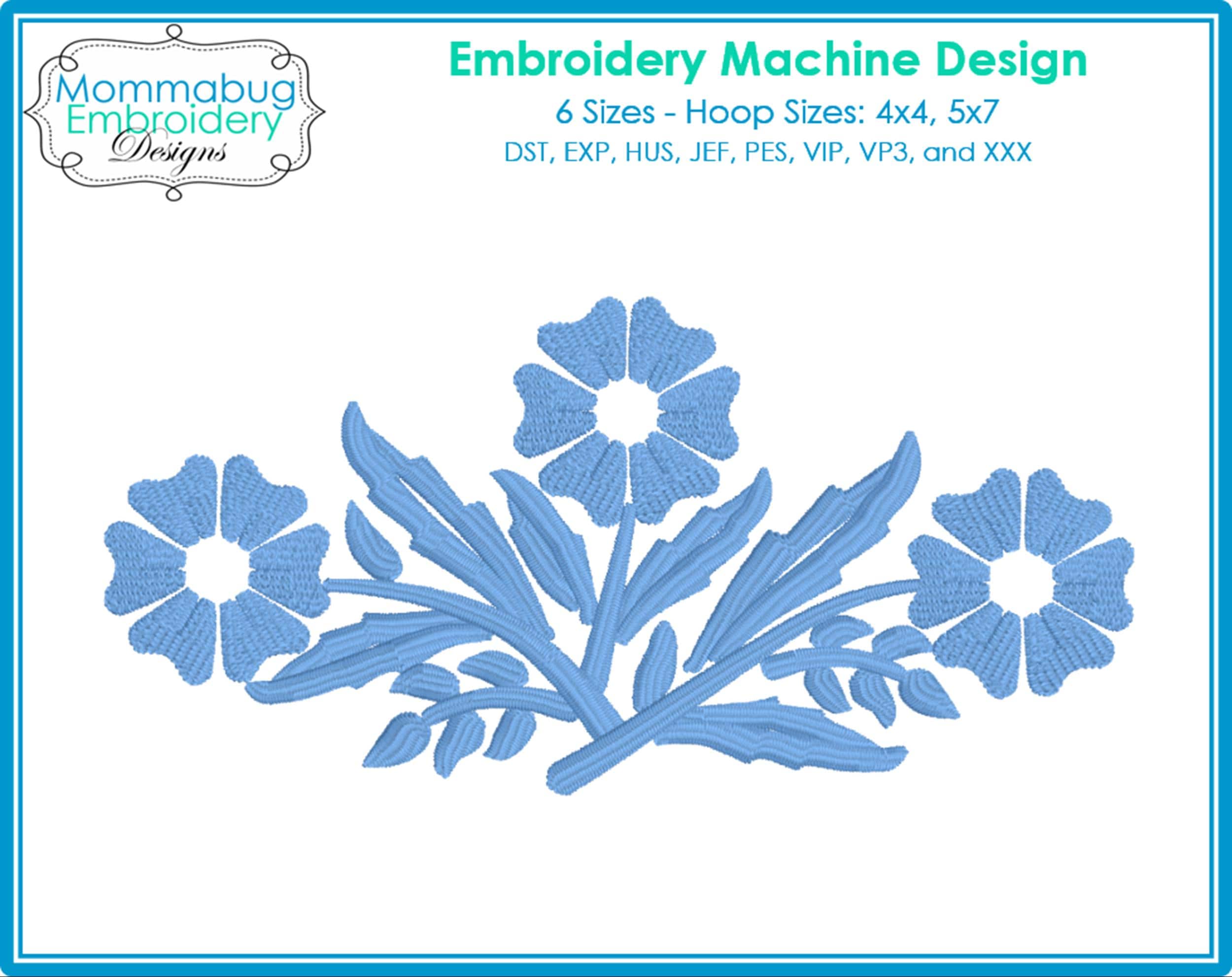 CorningWare Blue Cornflower DIGITAL Embroidery Machine De… embroidery font sample