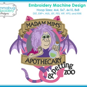 Madam Mim Sword in Stone Villain in Frame DIGITAL Embroidery Machine Design File