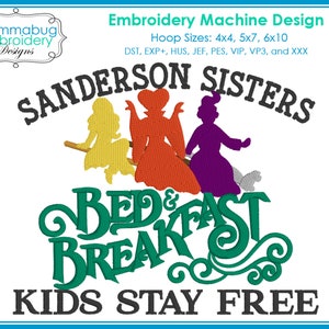 Hocus Pocus Sister's Bed and Breakfast digitaal borduurmachine ontwerpbestand