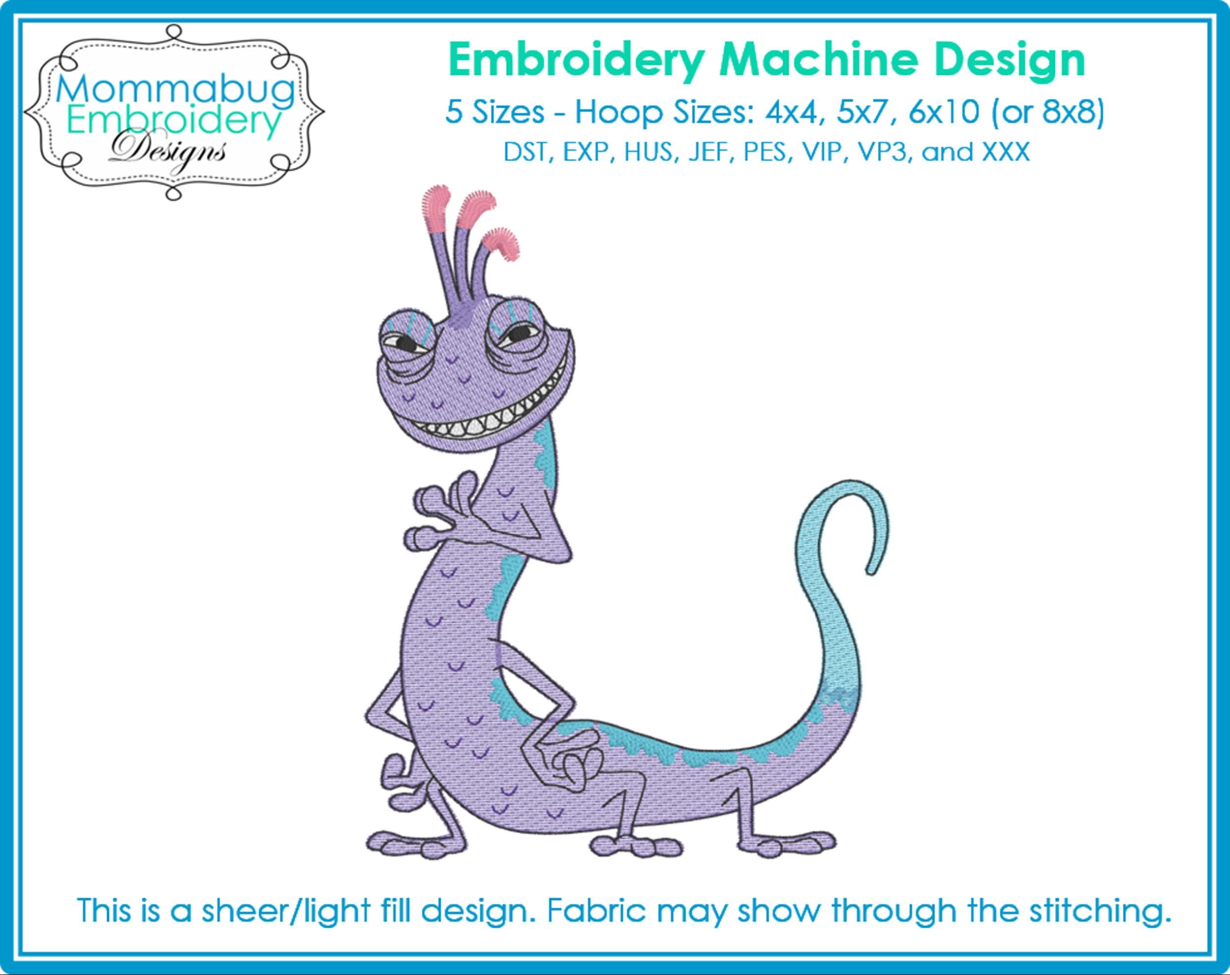 Monster Randall Lizard DIGITAL Embroidery Machine Design File - Etsy