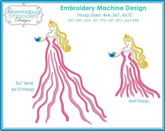 Fairytale Princess Sleeping Beauty Aurora DIGITAL Embroidery Machine Design File