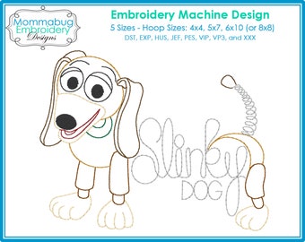 Slinky Toy Dog Signature Autograph DIGITAL Embroidery Machine Design File
