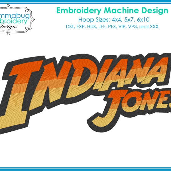 Indiana Name Logo DIGITAL Embroidery Machine Design File
